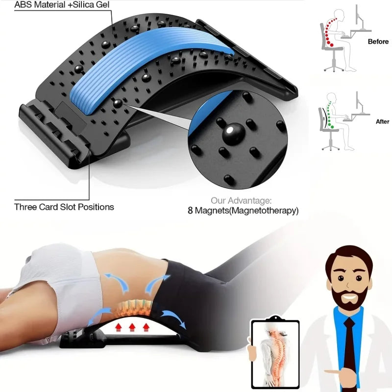 Back Massage Muscle Relaxation Stretcher, Back Stretching  Relaxation Massage Pad, Lumbar Support Stretcher, Pain Relief