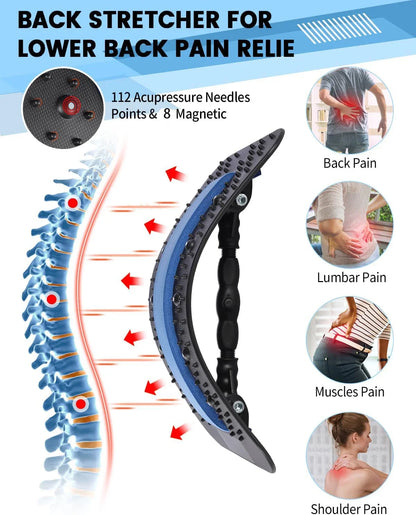 Back Massage Muscle Relaxation Stretcher, Back Stretching  Relaxation Massage Pad, Lumbar Support Stretcher, Pain Relief