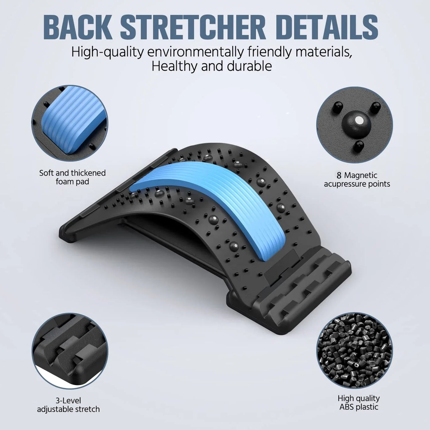 Back Massage Muscle Relaxation Stretcher, Back Stretching  Relaxation Massage Pad, Lumbar Support Stretcher, Pain Relief