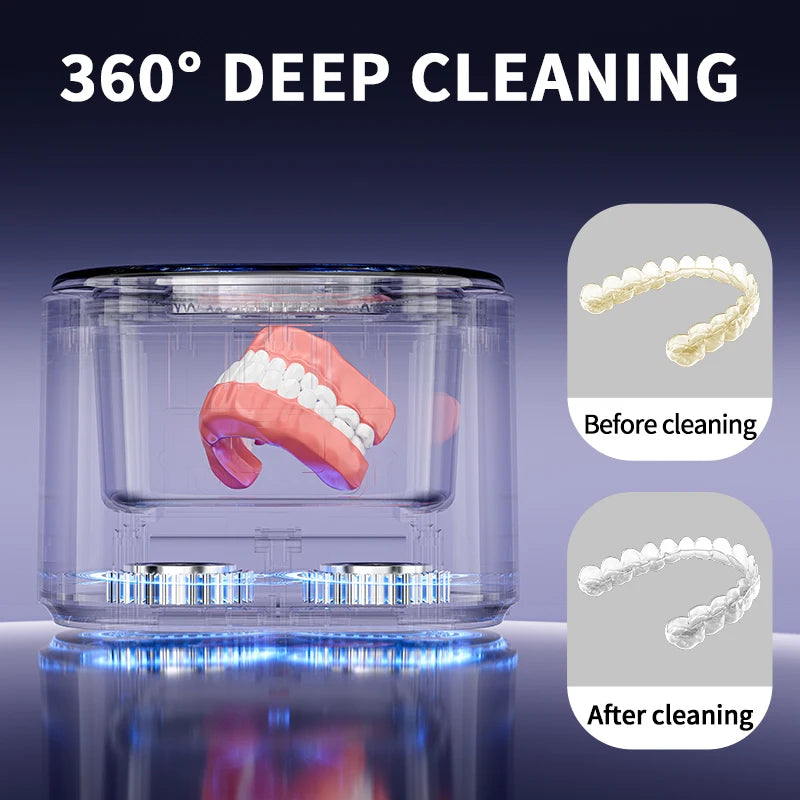 🔆 USB Rechargeable 50KHz Ultrasonic Cleaner - Ultimate Smile Protector!