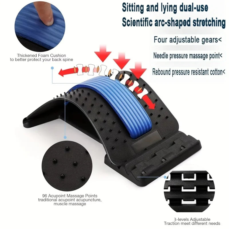 Back Massage Muscle Relaxation Stretcher, Back Stretching  Relaxation Massage Pad, Lumbar Support Stretcher, Pain Relief